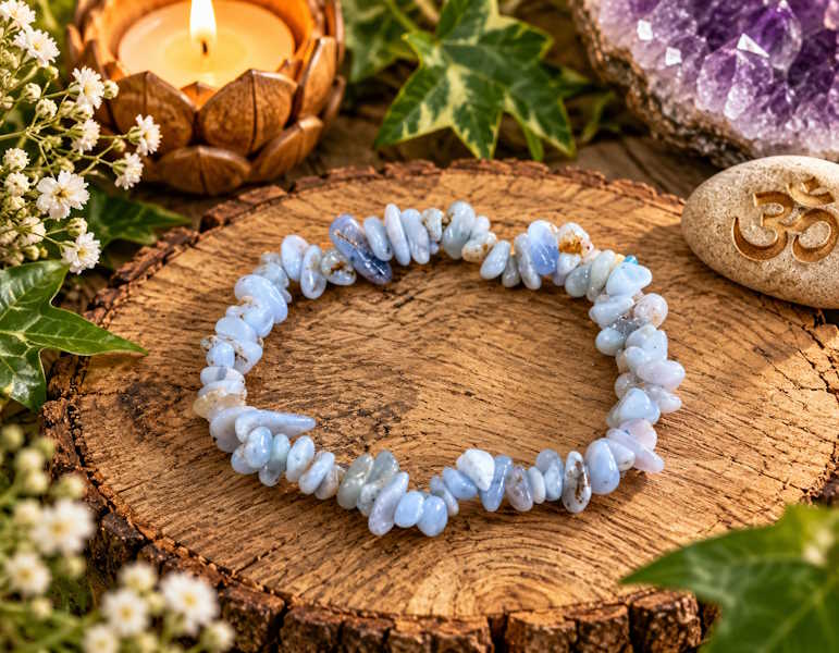Pulsera chip calcedonia
